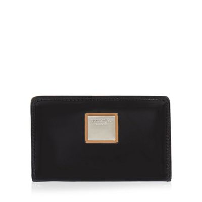 Black patent foldover purse